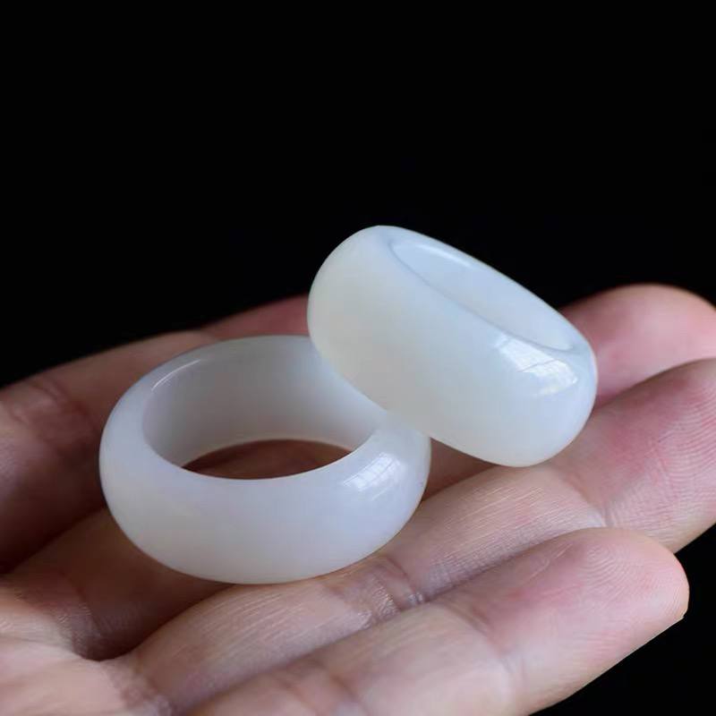 石运玉器 新疆天然和田玉戒羊脂白玉证书玉石玉器指环