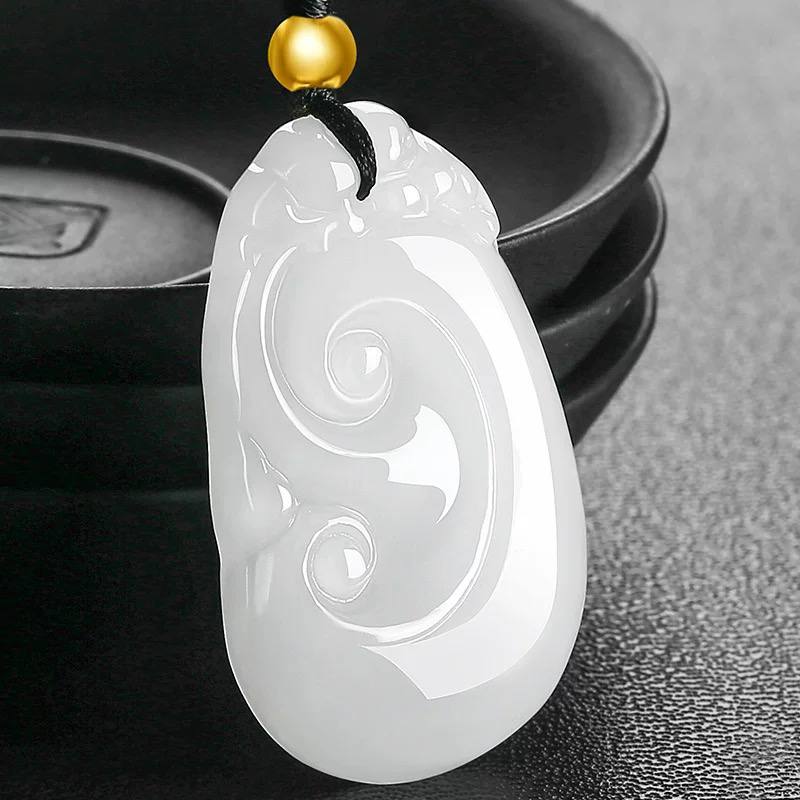 7000年和田玉羊脂白吉祥如意吊坠男女天然玉石吊坠玉佩玉坠挂件